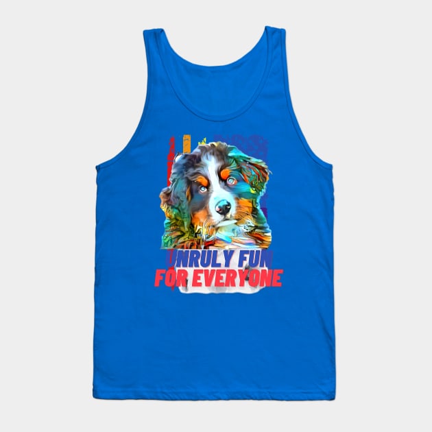 Unruly Fun for Everyone Puppy Art Tank Top by PersianFMts